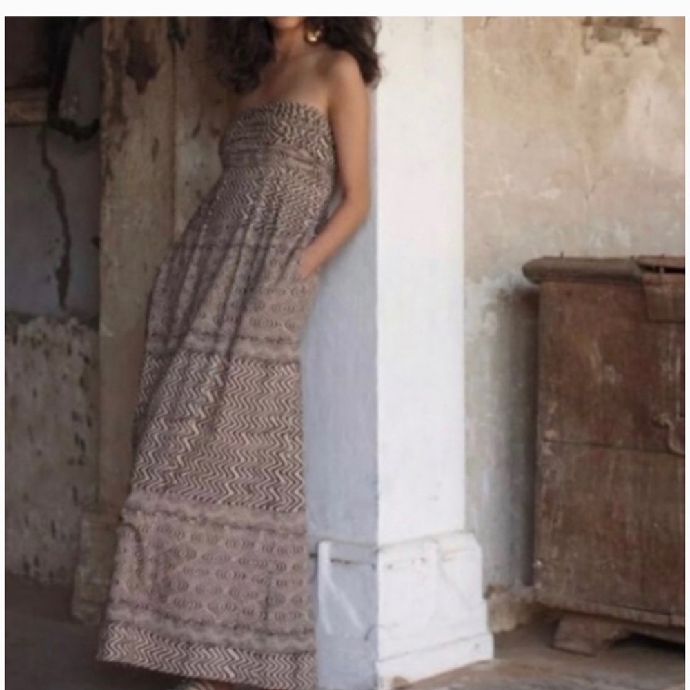 Anthropologie edme & esyllte Size 0 Hypnotic Brown Maxi Dress